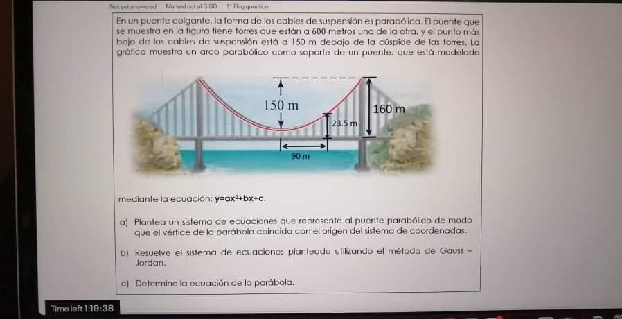 Solved a suspension bridge, the shape of the suspension | Chegg.com