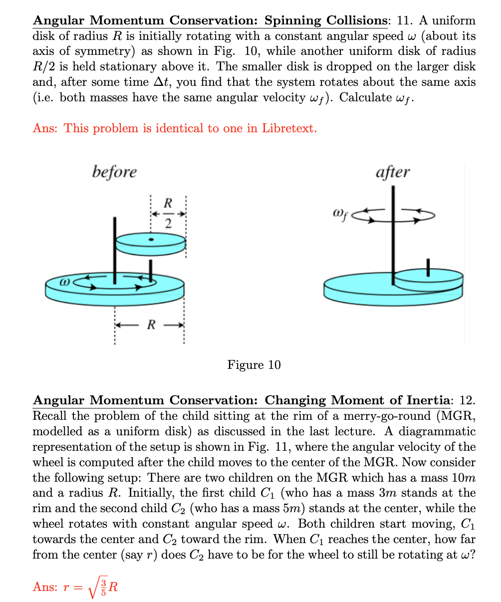 Solved Angular Momentum Conservation Spinning Collisions