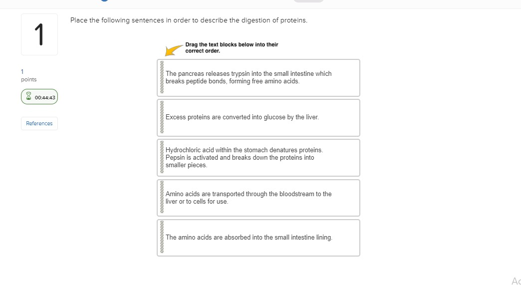 Solved Place the following sentences in order to describe | Chegg.com