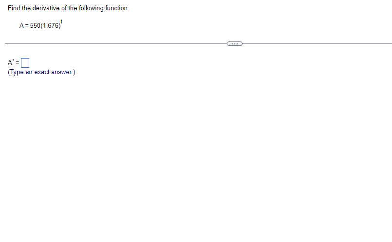 Solved Find The Derivative Of The Following Function. 