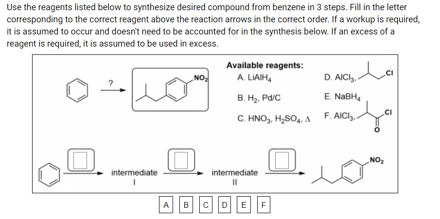 Solved Use The Reagents Listed Below To Synthesize Desire Chegg Com