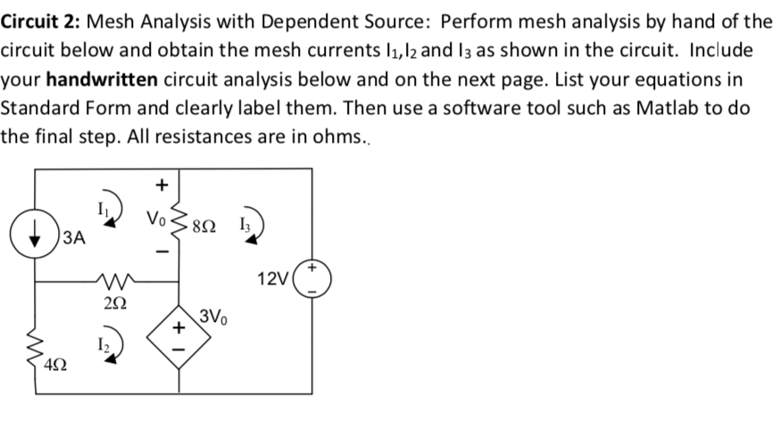 Solved Circuit 2: Mesh Analysis with Dependent Source: | Chegg.com