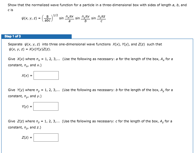 Solved Show that the normalized wave function for a particle | Chegg.com