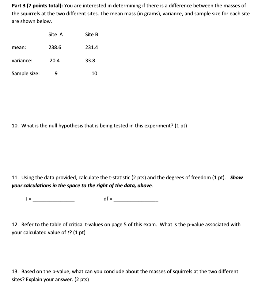 Solved Part 3 (7 points total): You are interested in | Chegg.com