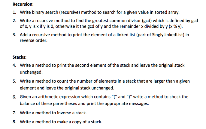 Solved Recursion: 1. Write binary search (recursive) method | Chegg.com