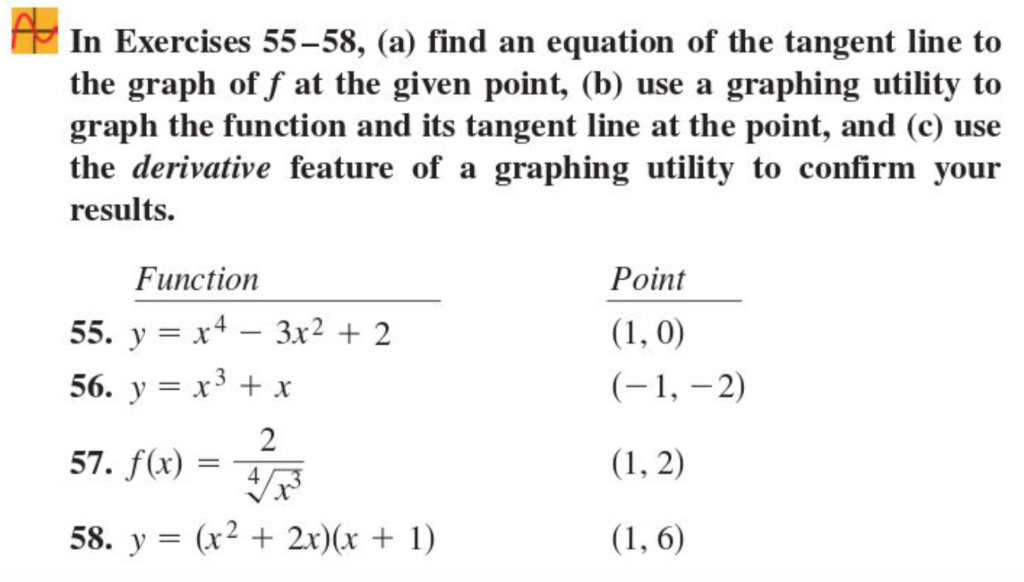 In Exercises 55-58, (a) find an equation of the | Chegg.com