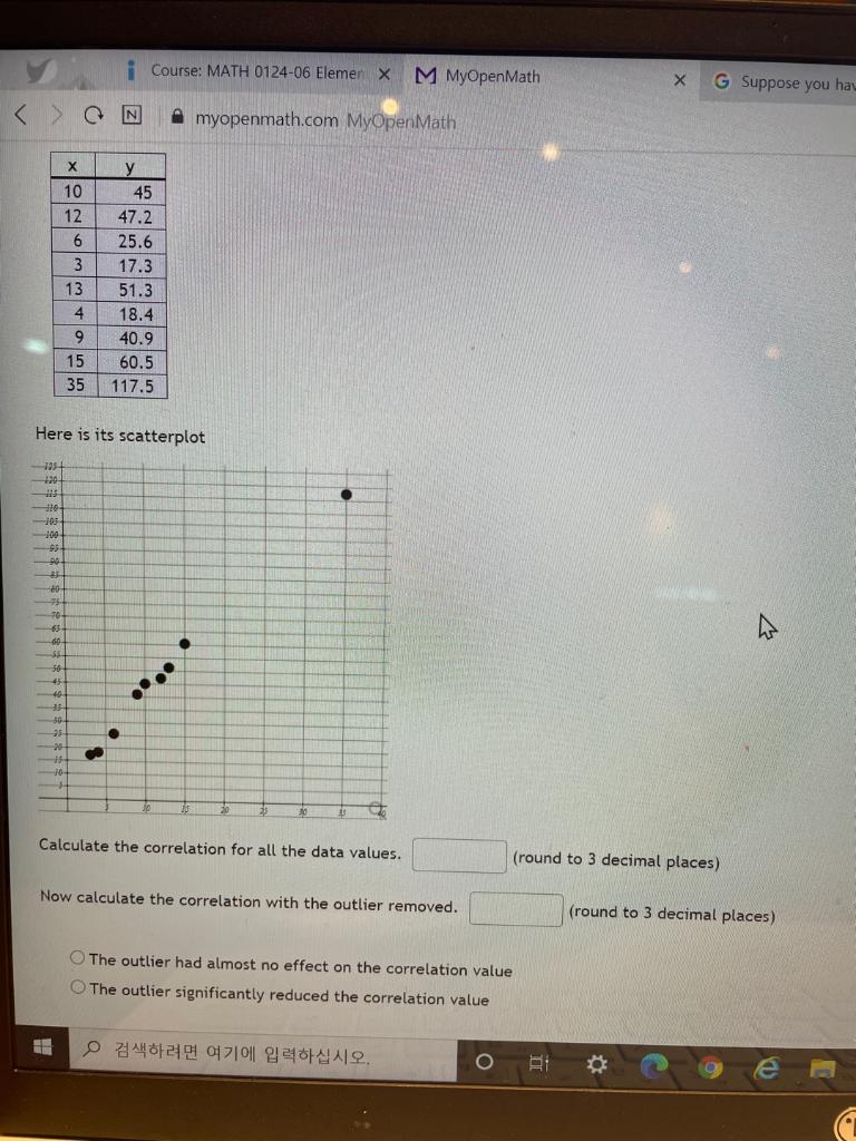 Solved i Course: MATH 0124-06 Elemen X M MyOpenMath X G | Chegg.com