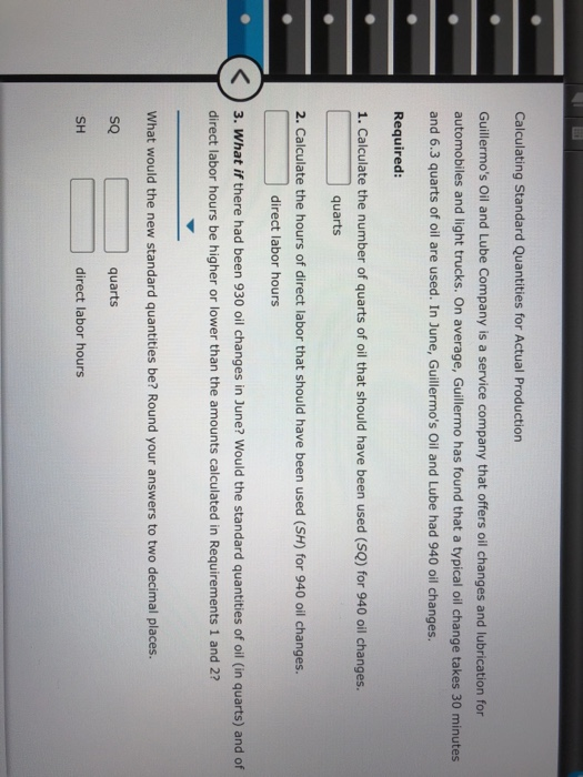 Solved Calculating Standard Quantities for Actual Production