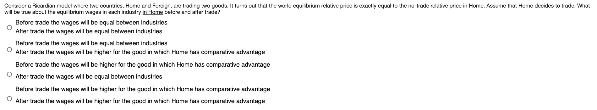 Solved Consider A Ricardian Model Where Two Countries, Home | Chegg.com