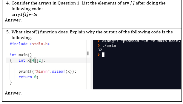 Solved 4. Consider the arrays in Question 1. List the | Chegg.com