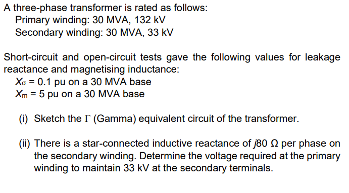 Solved A Three-phase Transformer Is Rated As Follows: | Chegg.com