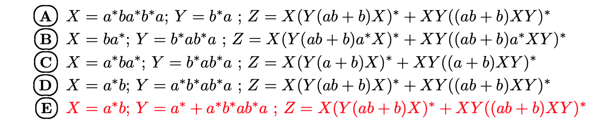 Solved A A B B E (o 1 2 B A 5 5 4 3 A, A A = A) X = | Chegg.com