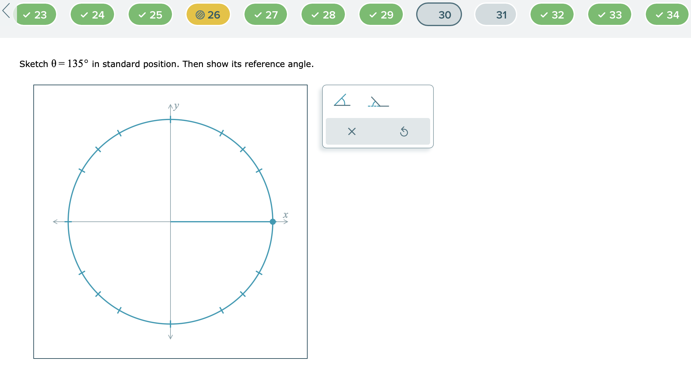 Solved Sketch θ135∘ In Standard Position Then Show Its 9366