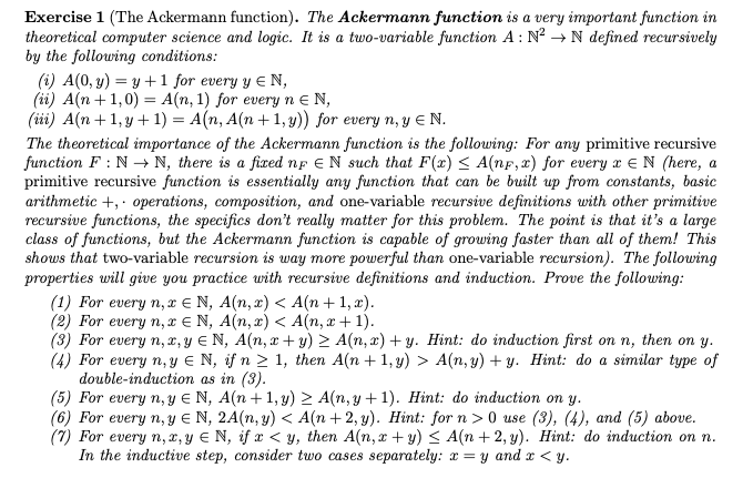 Solved Exercise 1 (the Ackermann Function). The Ackermann 