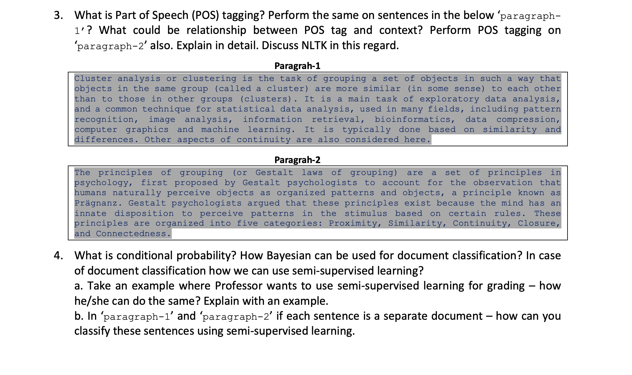 3. ﻿What is Part of Speech (POS) ﻿tagging? Perform
