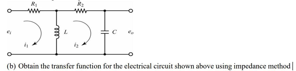 Solved (b) Obtain the transfer function for the electrical | Chegg.com