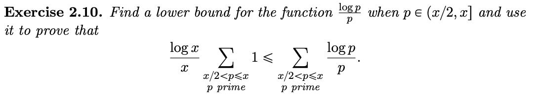 Exercise 2.10. Find a lower bound for the function | Chegg.com