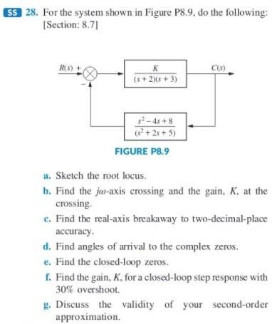 Solved SS 28. For the system shown in Figure P8.9, do the | Chegg.com