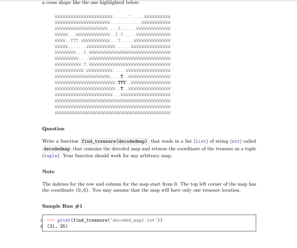 Solved 1.3 Find Treasure [20 marks] Once you managed to | Chegg.com