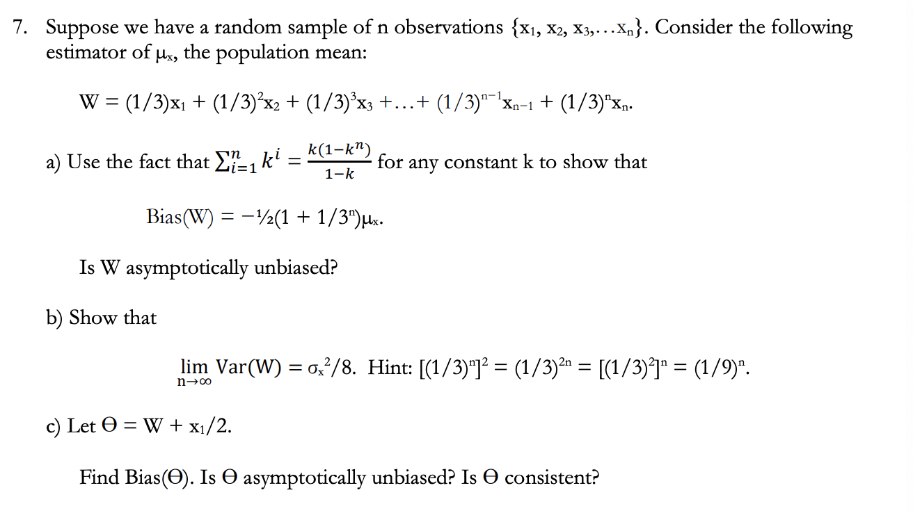 Suppose we have a random sample of n observations | Chegg.com