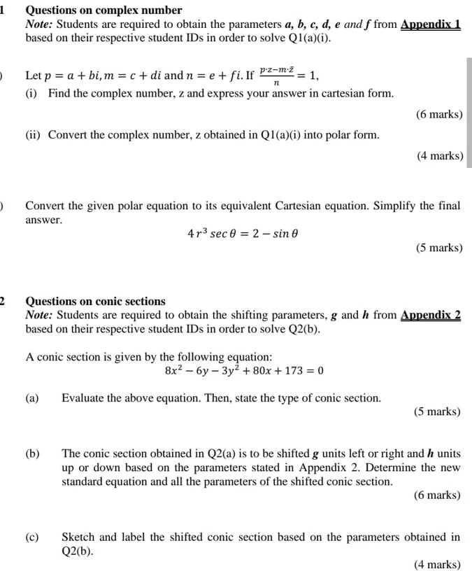 Solved Questions on complex number Note: Students are | Chegg.com