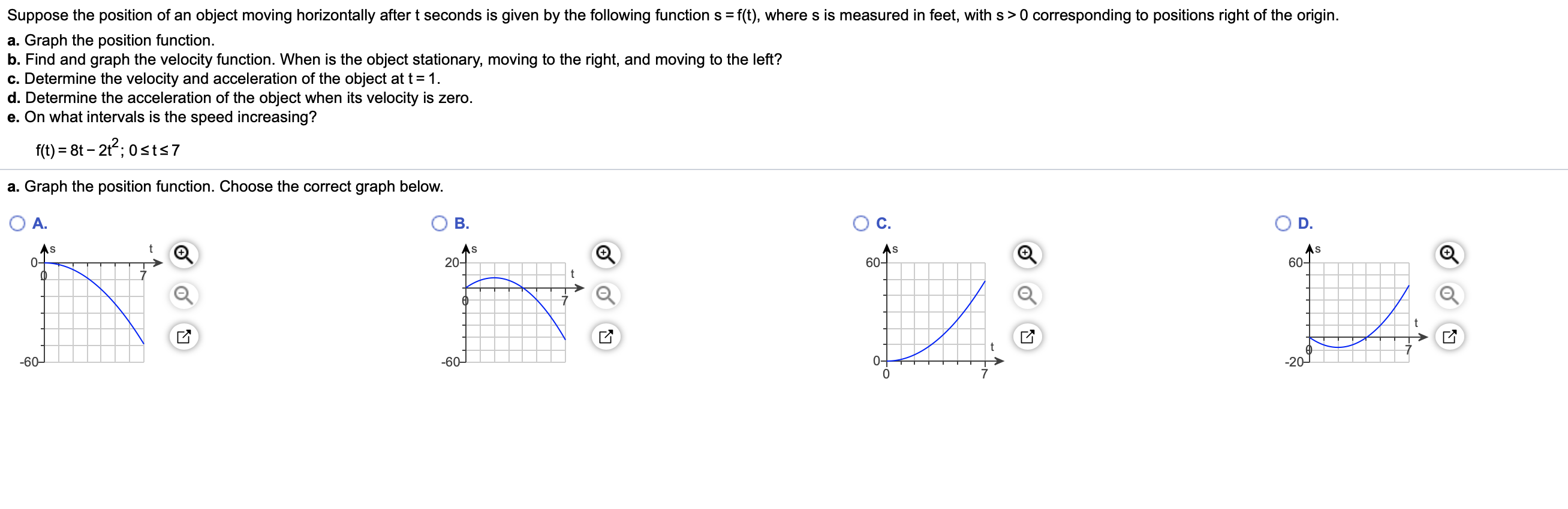 Solved Suppose the position of an object moving horizontally | Chegg.com