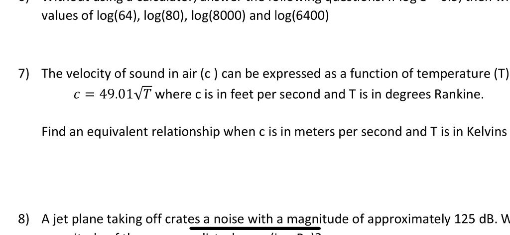 Solved values of log(64), log(80), log(8000) and log(6400) | Chegg.com