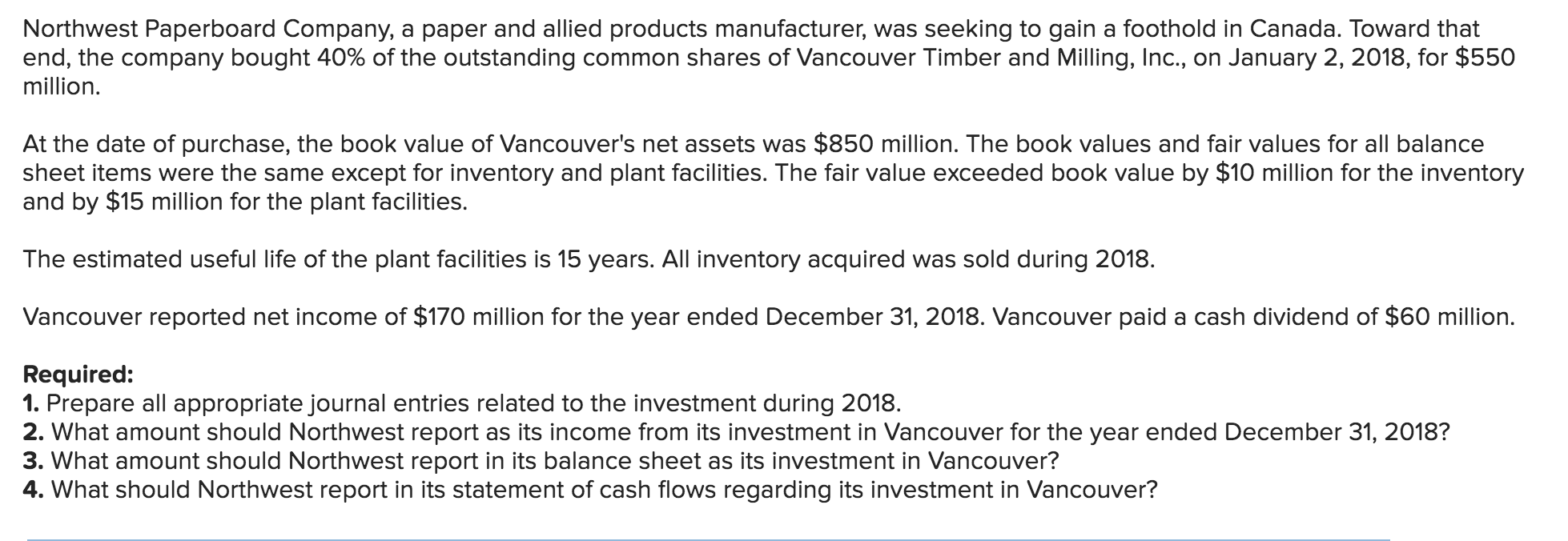 Solved Northwest Paperboard Company, a paper and allied