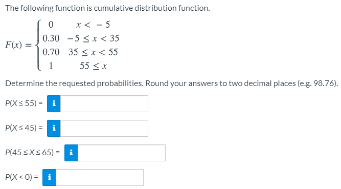 Solved The following function is cumulative distribution | Chegg.com