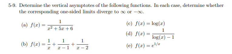 Solved -9. Determine The Vertical Asymptotes Of The 