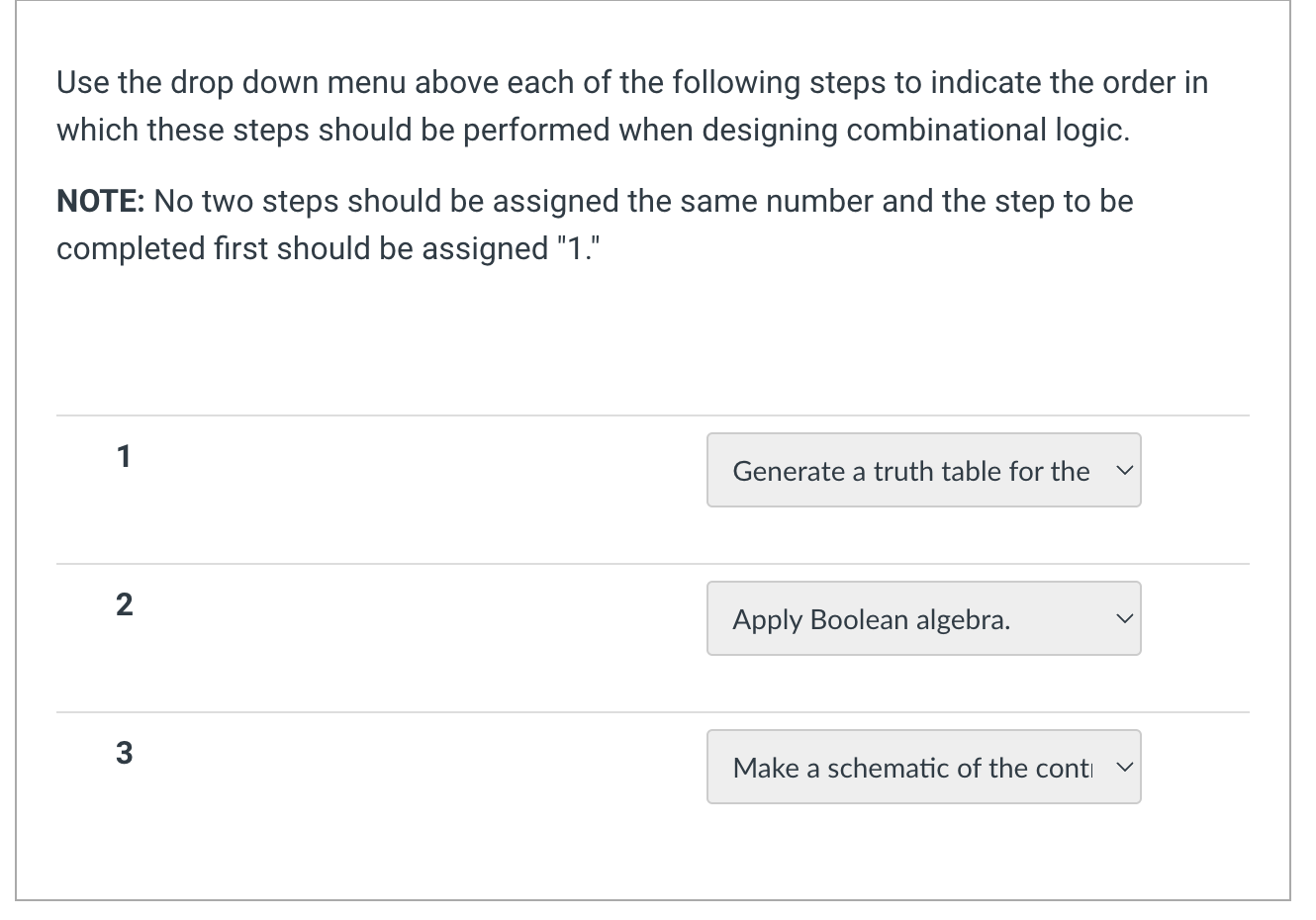 Use the drop down menu above each of the following | Chegg.com
