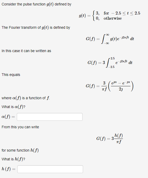 Solved Consider the pulse function g(t) defined by g(t) S3, | Chegg.com