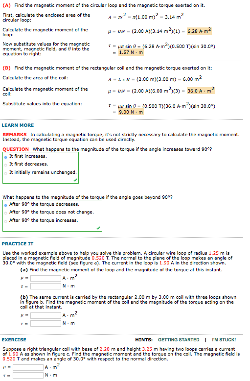 Solved (A) Find the magnetic moment of the circular loop and | Chegg.com