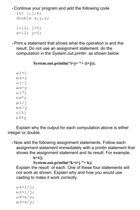 Solved Continue your program and add the following code int | Chegg.com