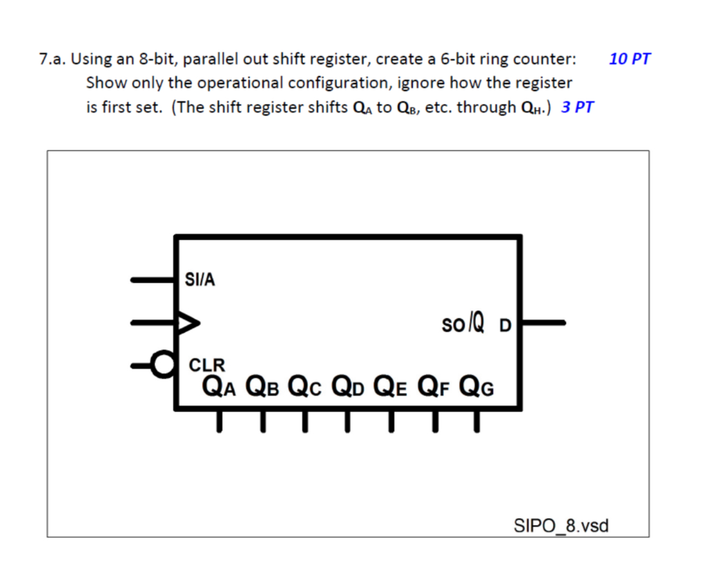 Solved 10 PT 7.a. Using an 8-bit, parallel out shift | Chegg.com