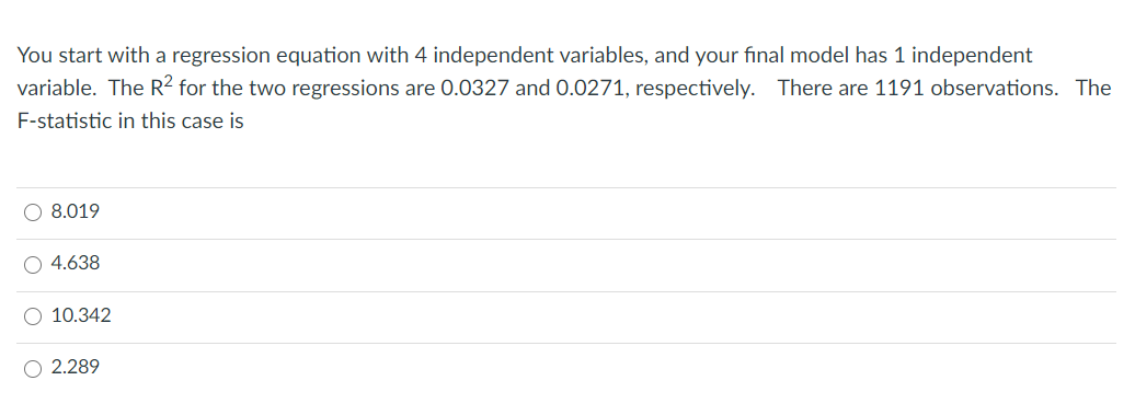 Solved You start with a regression equation with 4 | Chegg.com