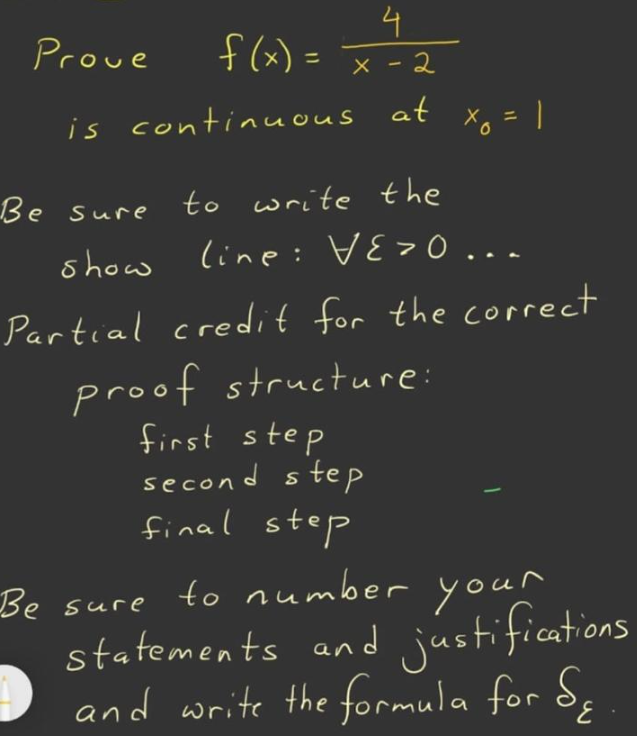 Solved 4 Prove f X-2 is continuous at x = 1 f(x) = 4 xo Be | Chegg.com