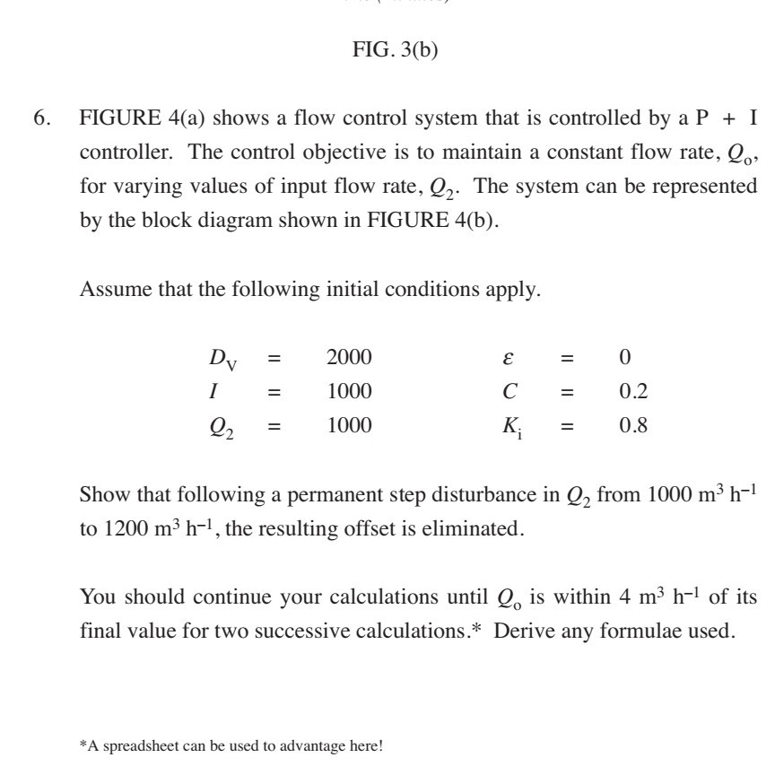 Solved FIG. 3(b) 6. FIGURE 4(a) Shows A Flow Control System | Chegg.com