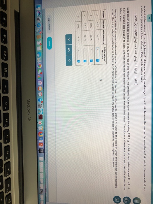 Solved Ancient statues made of marble (a form of calcium