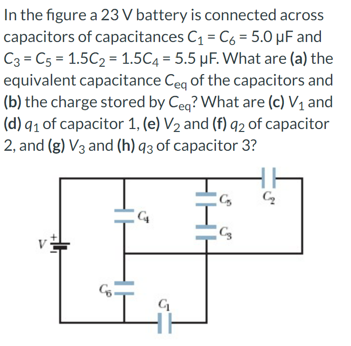 Solved In the figure a 23 V battery is connected across | Chegg.com