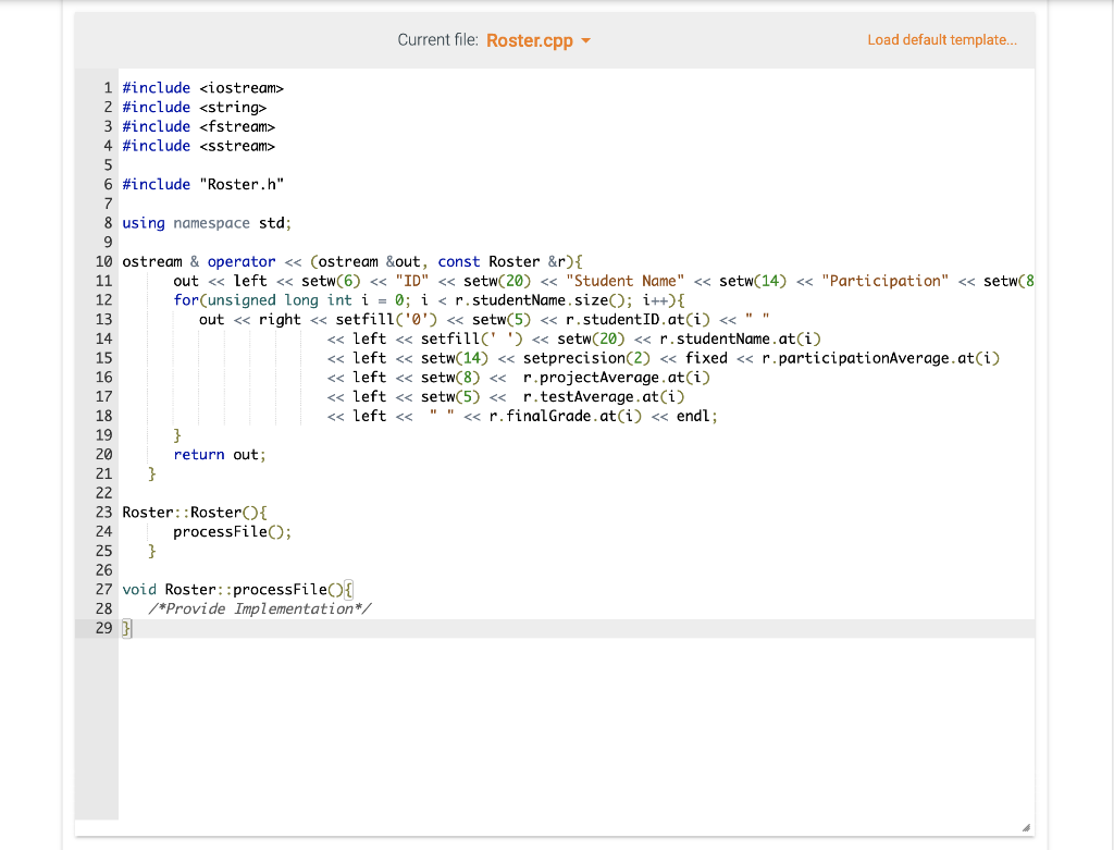 Solved In this lab we will be writing a student roster. The | Chegg.com