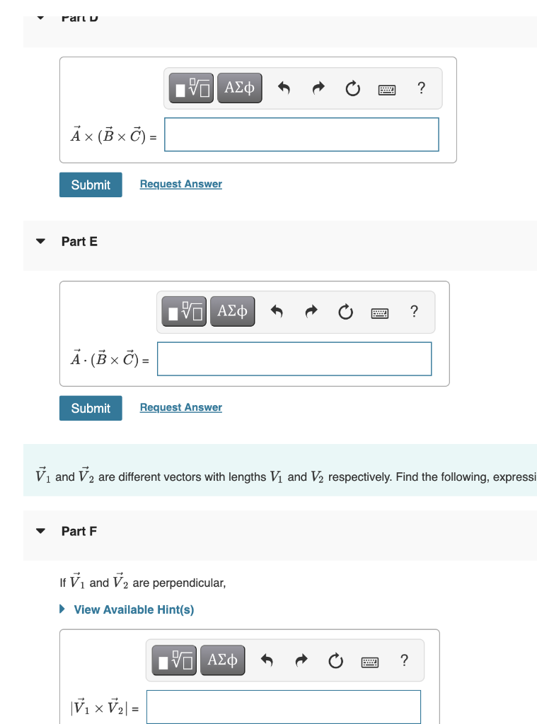 Solved View Available Hint(s) Let vectors A = (1,0, -3), | Chegg.com