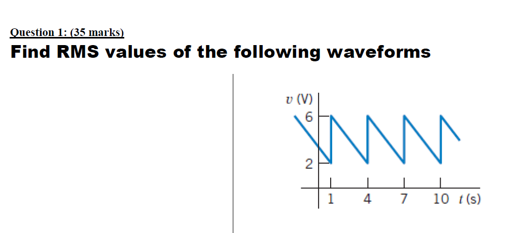 Solved Question 1: (35 marks) Find RMS values of the | Chegg.com