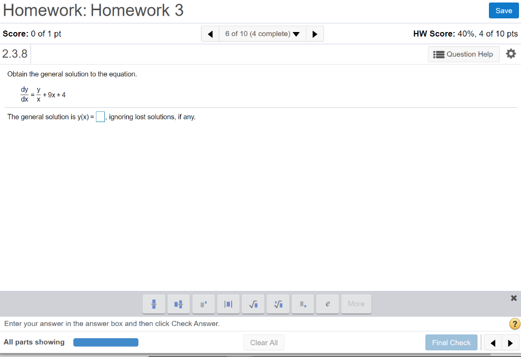 Solved Homework: Homework 3 Save Score: 0 of 1 pt 6 of 10 (4 | Chegg.com