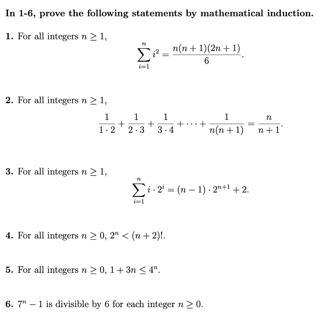 Solved In 1 6 Prove The Following Statements By Chegg Com