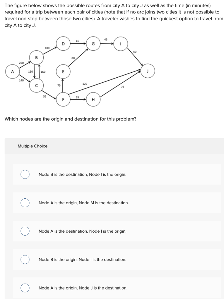 [Solved]: The figure below shows the possible routes from