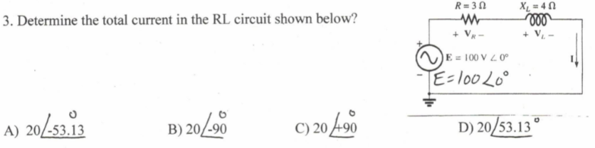 Solved R=30 3. Determine the total current in the RL circuit | Chegg.com