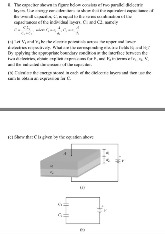 Solved 8. The Capacitor Shown In Figure Below Consists Of | Chegg.com