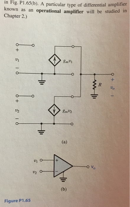 Solved 1.65 Figure P1.65 (a) shows two transconductance | Chegg.com