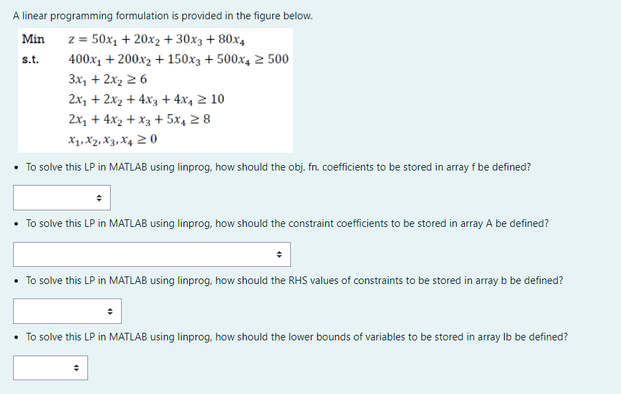 Solved A linear programming formulation is provided in the | Chegg.com